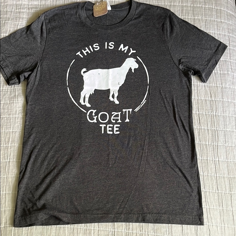 NWT This is my GOAT funny tee Gray Graphic T-Shirt; size Large Mens, soft!